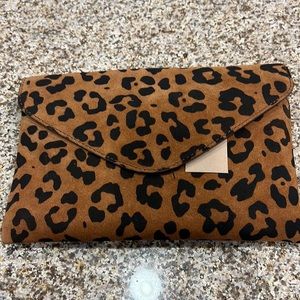 J. Crew leopard clutch.  Brand New